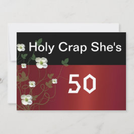 50º aniversário engraçado, Flores Brancas, Convite