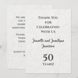 50º Aniversário Floral Branco Agradecimento Elegan