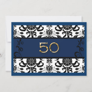 50º aniversário, folha de ouro, convite