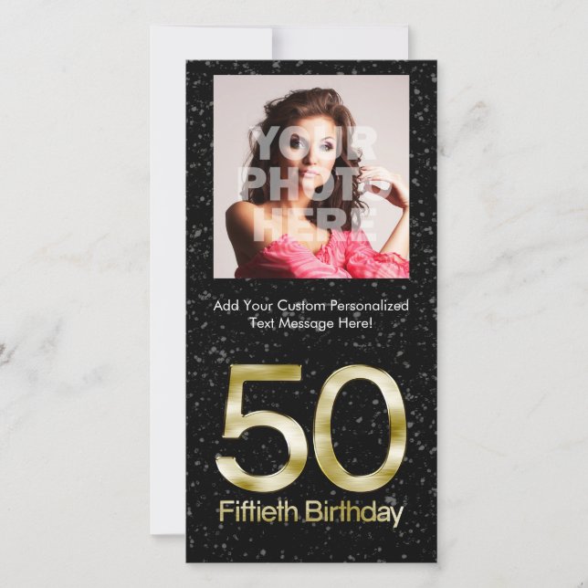 50º aniversário, Gelão Dourado Elegante Preto (Frente)