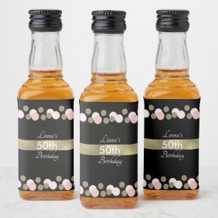 50º Aniversário Glitter Dourado Faux Pink Confet