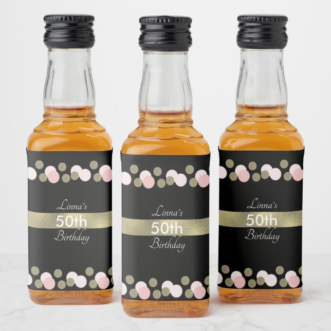 50º Aniversário Glitter Dourado Faux Pink Confetti (Garrafas)