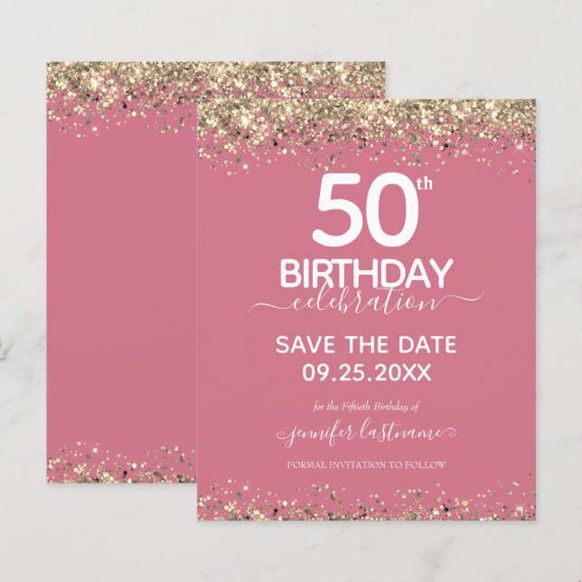 50º Aniversário Guardar o Convite de Orçamento de  (Frente/Verso)