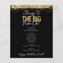 50º Aniversário Panfleto de Menu Grande Festa Cinc