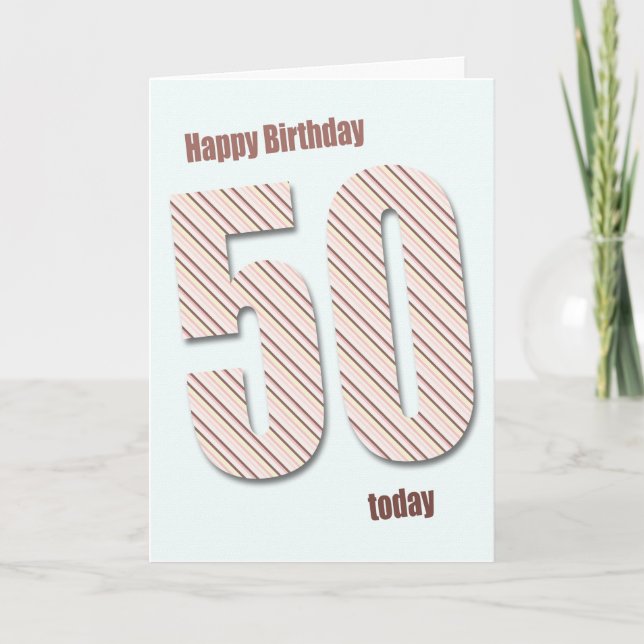 50º cartão de aniversário com números enormes (Frente)