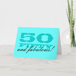 50º Cartão de aniversário para mulheres   50 e fab