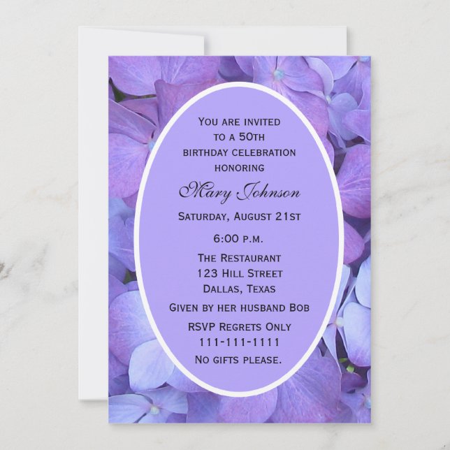 50º Convite de aniversário (Frente)