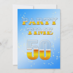 50º convite de aniversário com cerveja