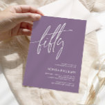 50º Convite de Aniversário do Minimalista Dusty Pu<br><div class="desc">*** Insira o H013 na pesquisa da loja para encontrar todos os itens correspondentes *** Ou visite nossa Coleção Minimalista Dusty Purple. *** Este design de alta qualidade é fácil de personalizar para combinar as cores do casamento, estilos e temas. Para mais personalização, clique no link "Editar usando a Ferramenta...</div>