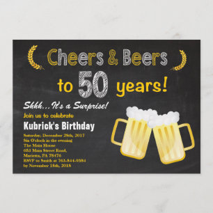 50º Convite de Aniversário para Cheers e Cerveja