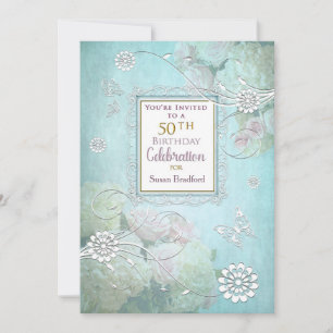 50º Convite de aniversário, Pastéis Elegantes