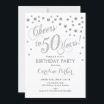 50º Convite de aniversário - Prata branca<br><div class="desc">design de Elegante de 50º Convite de aniversário com falso brilho de prata e branco. Anima-te a 50 anos!</div>