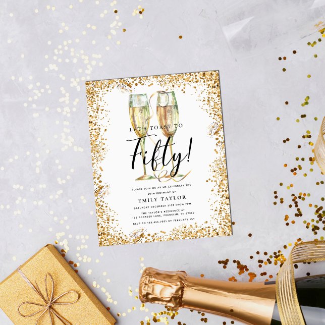 50º Convite de Orçamento de Festa de aniversário p (Criador carregado)