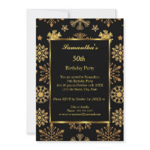 50º Convite Dourado à Festa de aniversário de inve