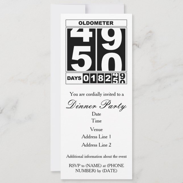 50º Convite Oldometer de Aniversário (Frente)