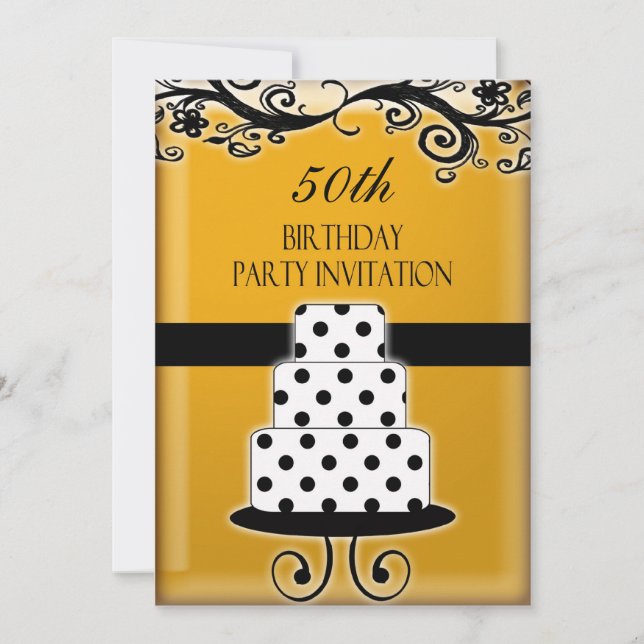 50º Convite Personalizado de Festa de aniversário (Frente)