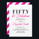50º Convites de aniversário 50 e Fabuloso Elegante<br><div class="desc">50 e Fabuloso,  um design rosa-quente rico,  uma forma excelente de celebrar o 50º aniversário no estilo</div>