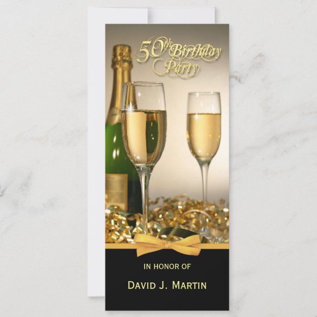 50º Convites de aniversário personalizados (Frente)