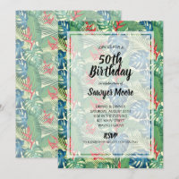 50º Convites de aniversário Tropicais