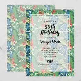 50º Convites de aniversário Tropicais