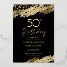 50º Festa de aniversário Orçamento Dourado Convite