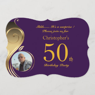 50º,Homem de Convite de Aniversário Qualquer idade