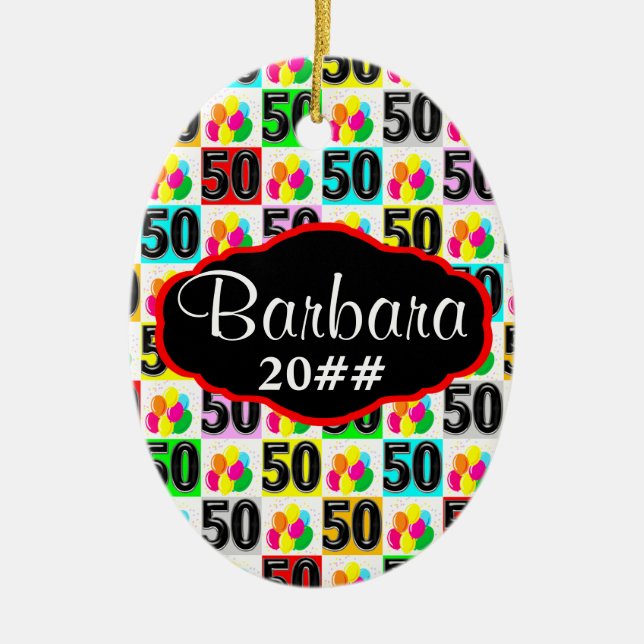 50º ORNAMENTO PERSONALIZADO E DATADO FESTIVO (Frente)