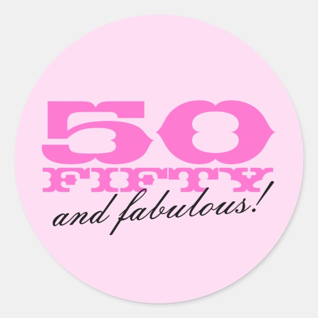 50.º Adesivos de aniversário | 50 e fabuloso (Frente)