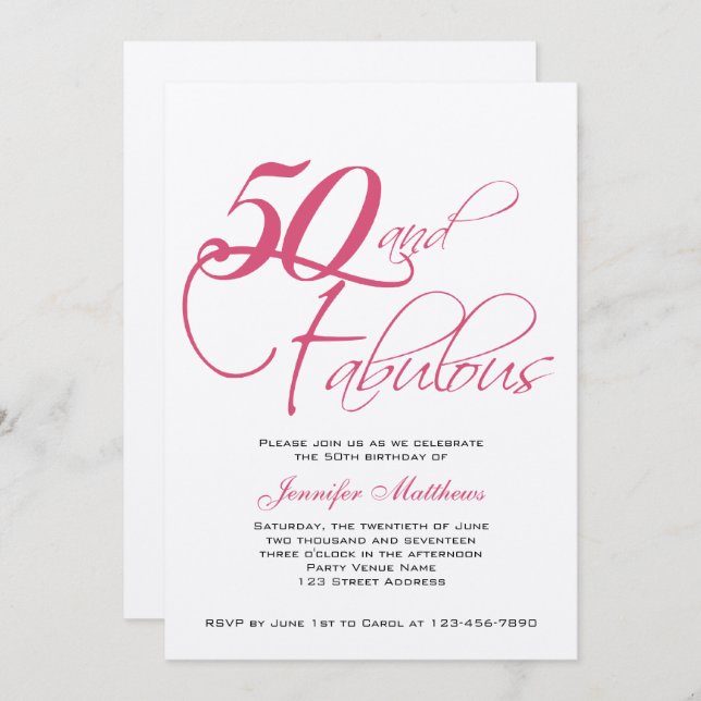 50. º aniversário dos convites para prata preta ro (Frente/Verso)