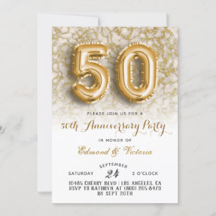 50. º aniversário Dourado Convite oral