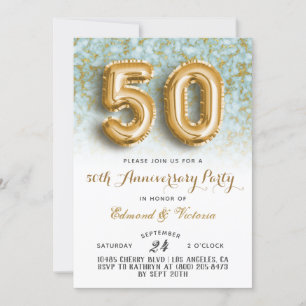 50. º aniversário Dourado Convite oral