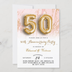 50. º aniversário Dourado Convite oral