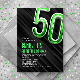 50.º Convite de Aniversário do Modern Mens Green
