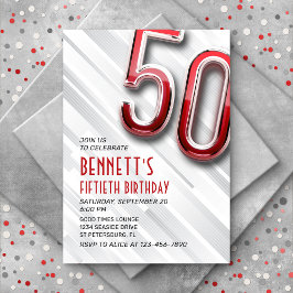 50.º Convite de Aniversário para Adultos Modernos