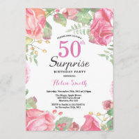 50. º Convite de Aniversário para Surpresa de Plac