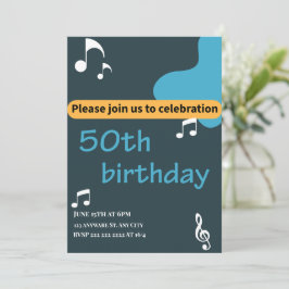 50.º Convite para o Aniversário Moderno