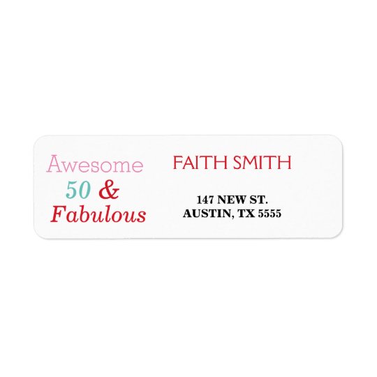 50 & 50th etiqueta de endereço do remetente