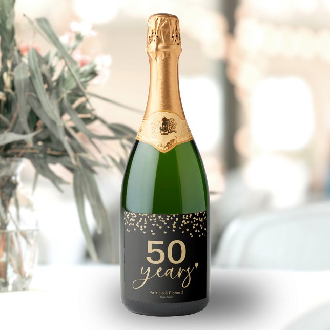 50 Anos De Casamento Chic Black E Dourado (Criador carregado)