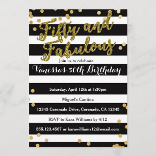 50 anos e 50.o aniversário do Fabuloso convite