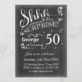 50 Convite de aniversário surpresa Chalkboard Rust