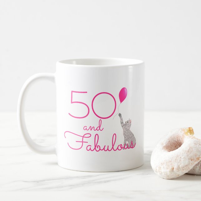 50 e caneca do presente de aniversário dos amantes (Com Donut)