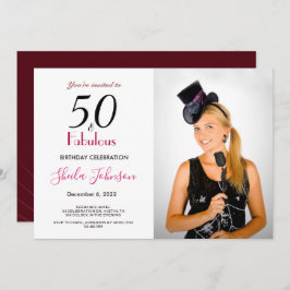 50 e Convite de aniversário fabuloso