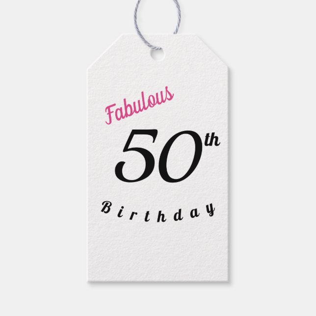 50 e Etiquetas de Presente de Aniversário Fabulosa (Frente)