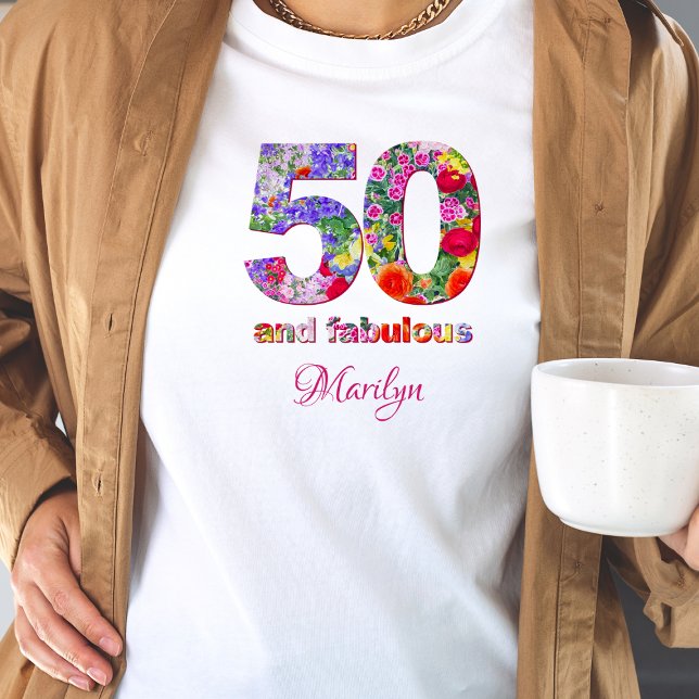 50 e fabulosa camiseta floral de design (Criador carregado)