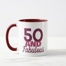 50 e Fabulosa caneca rosa púrpura