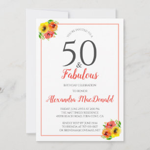 50 e Fabulosa Festa de aniversário Floral Brilhant