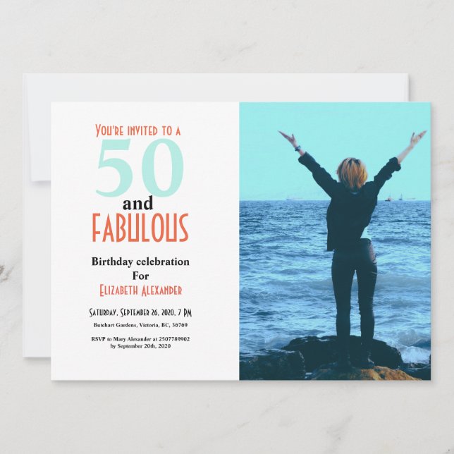 50 e fabulosa fotografia de 50 festas de aniversár (Frente)