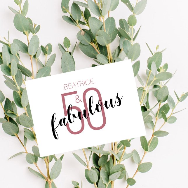 50 e Fabuloso 50º Rosa de aniversário Dourado (Criador carregado)