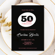 50 e Fabuloso 50.º Convite de Aniversário
