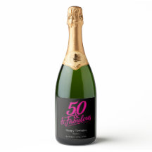 50 e Fabuloso Aniversário Chic Script Rosa